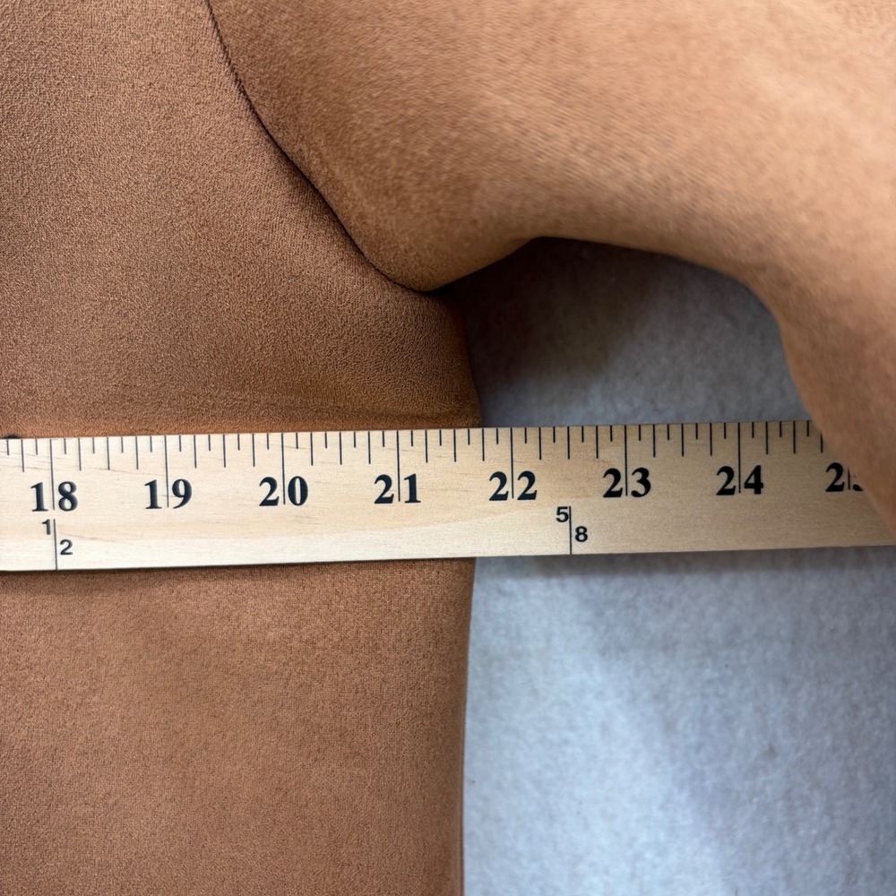Zara Faux Suede Shearling Coat Tan Brown Button Front Jacket XS 6318/257/751 - Picture 4 of 11